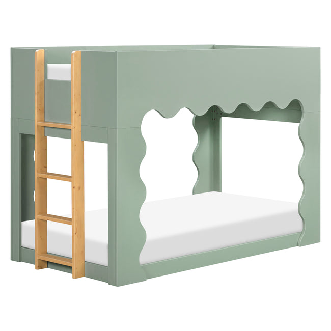 M31194LSHY,Babyletto Kids,Lido Wave Convertible Bunk Bed in Light Sage and Honey