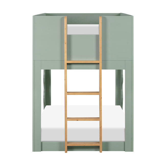 M31194LSHY,Babyletto Kids,Lido Wave Convertible Bunk Bed in Light Sage and Honey