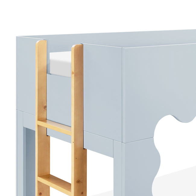 M31194PBHY,Babyletto Kids,Lido Wave Convertible Bunk Bed in Powder Blue and Honey