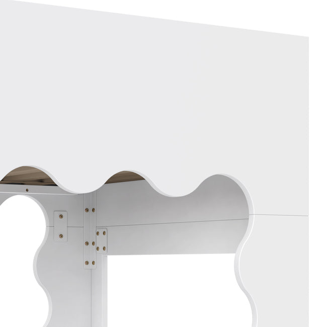 M31194WHY,Babyletto Kids,Lido Wave Convertible Bunk Bed in White and Honey