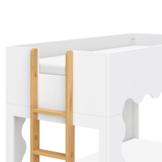 M31194WHY,Babyletto Kids,Lido Wave Convertible Bunk Bed in White and Honey
