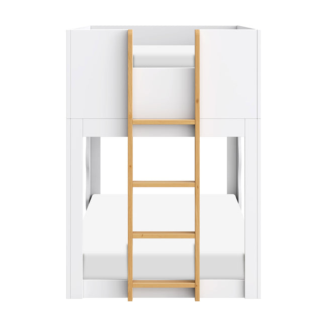 M31194WHY,Babyletto Kids,Lido Wave Convertible Bunk Bed in White and Honey