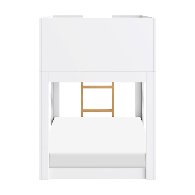 M31194WHY,Babyletto Kids,Lido Wave Convertible Bunk Bed in White and Honey