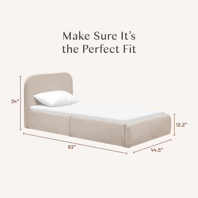 M31269PBEW,Babyletto Kids,Nara Twin Bed in Performance Beach Eco-Weave
