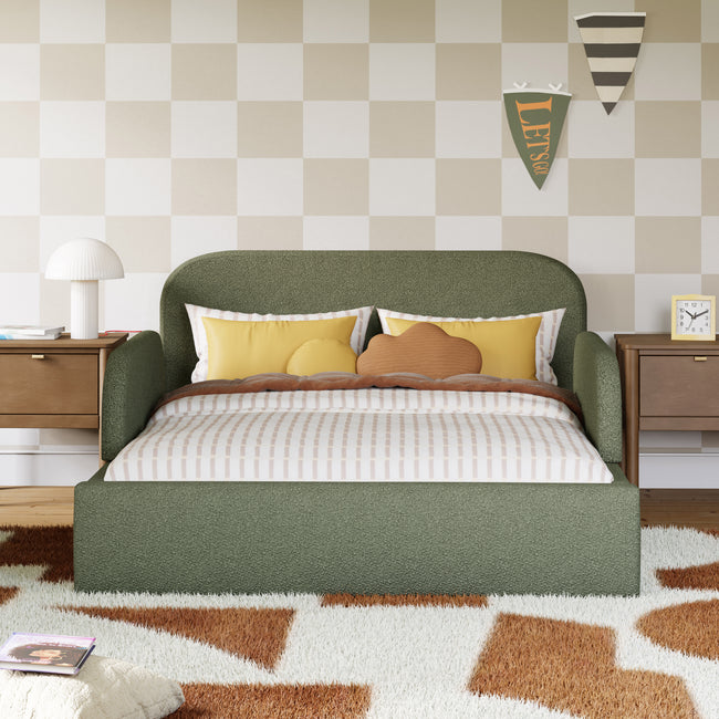 M31296POB,Babyletto Kids,Nara Full Bed in Performance Olive Boucle