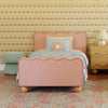 M31369PRSBRY,Babyletto Kids,Rizo Twin Bed in Performance Rose Boucle w/Raspberry Piping