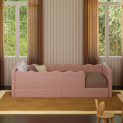 M31376PRSB,Babyletto Kids,Rizo Montessori-Inspired Twin Bed in Performance Rose Boucle