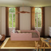 M31376PRSB,Babyletto Kids,Rizo Montessori-Inspired Twin Bed in Performance Rose Boucle