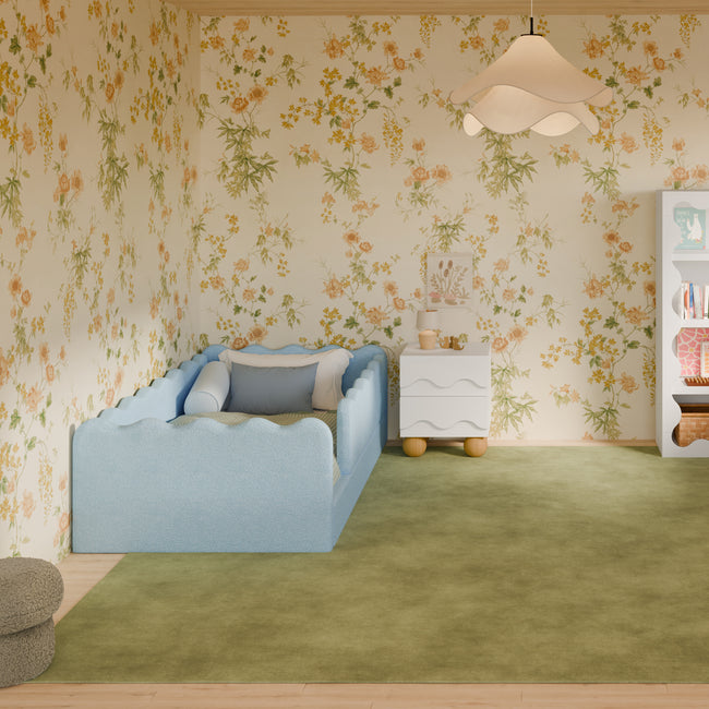 M31376PSB,Babyletto Kids,Rizo Montessori-Inspired Twin Bed in Performance Sky Boucle