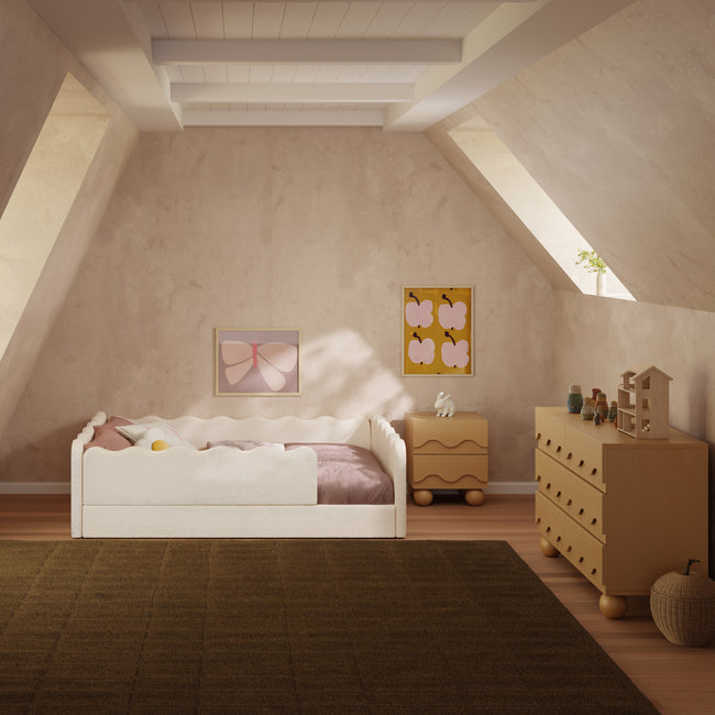 M31389PWB,Babyletto Kids,Rizo Montessori-Inspired Full Bed in Performance Ivory Boucle