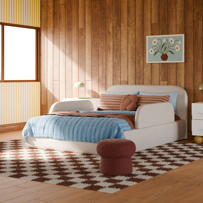 M31399PBEW,Babyletto Kids,Upholstered Twin/Full Bed Guardrail in Performance Beach Eco-Weave