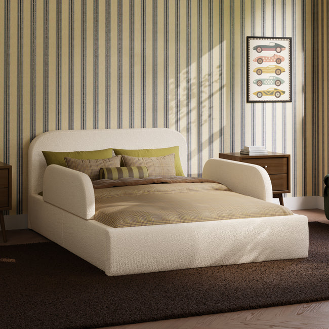 M31399PWB,Babyletto Kids,Upholstered Twin/Full Bed Guardrail in Performance Ivory Boucle