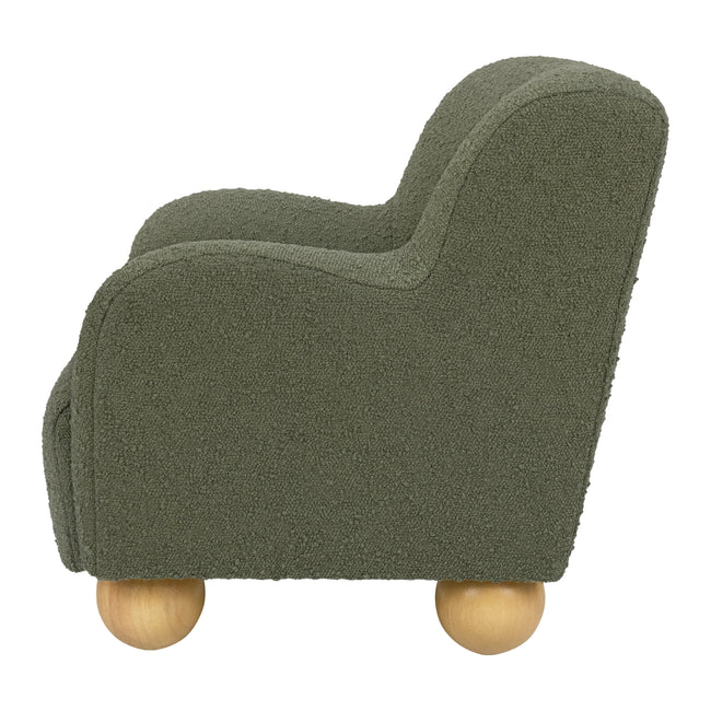 M31903POB,Babyletto Kids,Swoops Kids Chair in Performance Olive Boucle