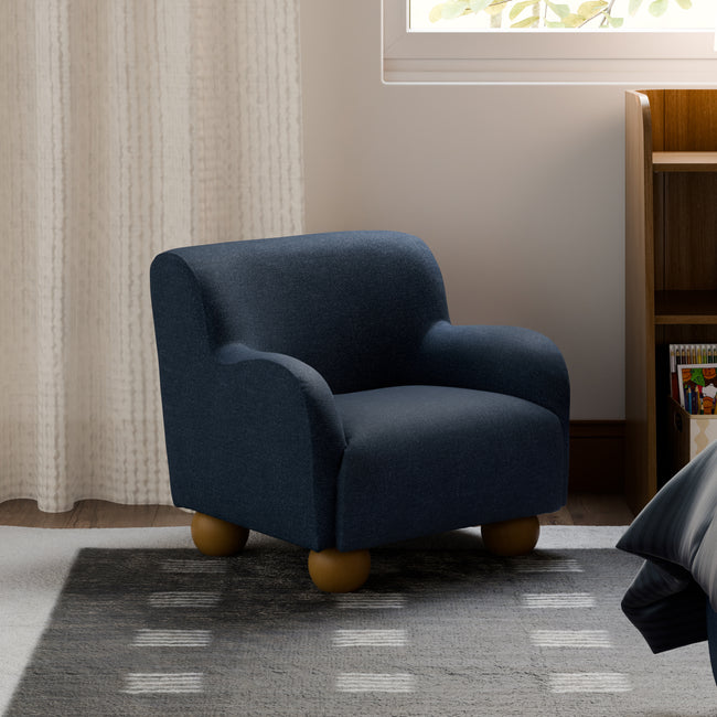 M31903PVET,Babyletto Kids,Swoops Kids Chair in Performance Navy Eco-Twill