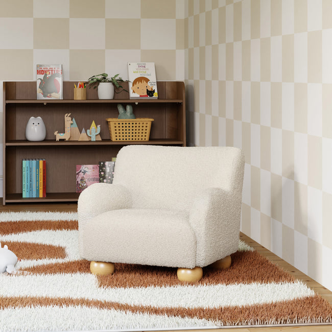 M31903PWB,Babyletto Kids,Swoops Kids Chair in Performance Ivory Boucle