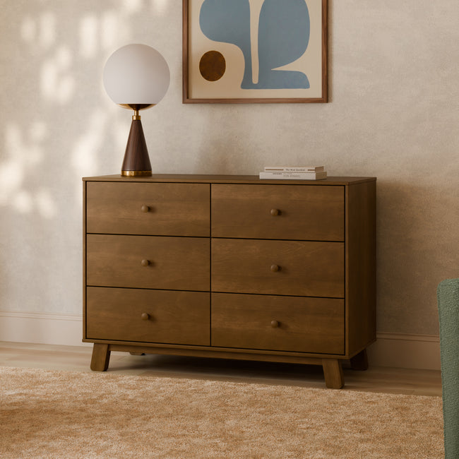 M32526NL,Babyletto,Hudson Modern 6-Drawer Assembled Double Dresser in Natural Walnut