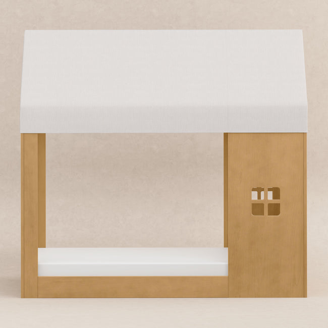 M32830FCS,Babyletto Kids,Uchi Montessori-Inspired House Twin Bed Canopy in Fog Chatham Stripe Eco-Weave