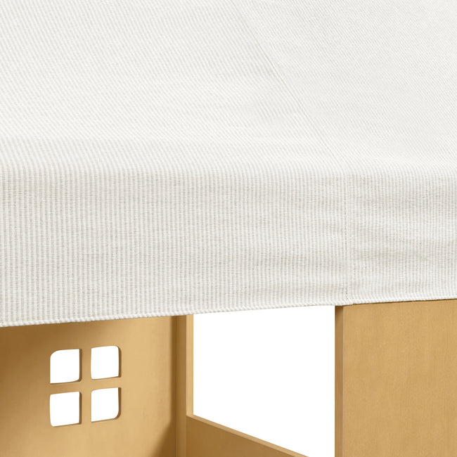 M32859FCS,Babyletto Kids,Uchi Montessori-Inspired House Full Bed Canopy in Fog Chatham Stripe Eco-Weave