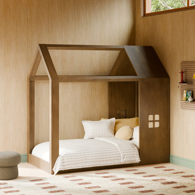 M32876NL,Babyletto Kids,Uchi Montessori-Inspired House Twin Bed in Natural Walnut