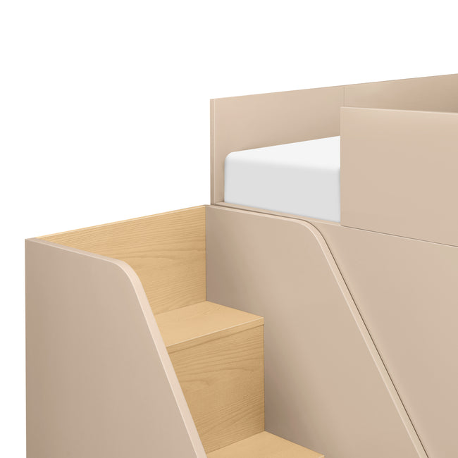 M32971TPESH,Babyletto Kids,Moab Stair Loft Bed in Taupe/Ash