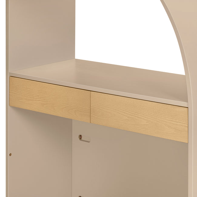M32971TPESH,Babyletto Kids,Moab Stair Loft Bed in Taupe/Ash