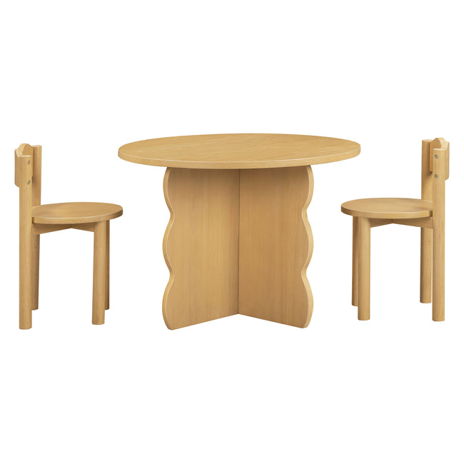 M33010NK,Babyletto Kids,Ripple Play Table & Chairs Set in Natural Oak