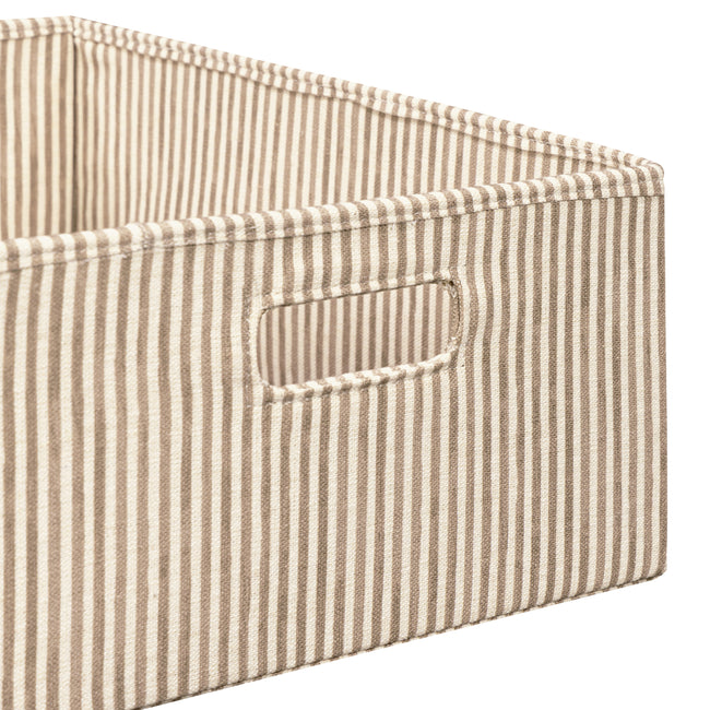 M333100BSC,Babyletto,Nate Berkus x Babyletto Fabric Accessory Bin in Perf Bronze Stripe Eco-Crossweave