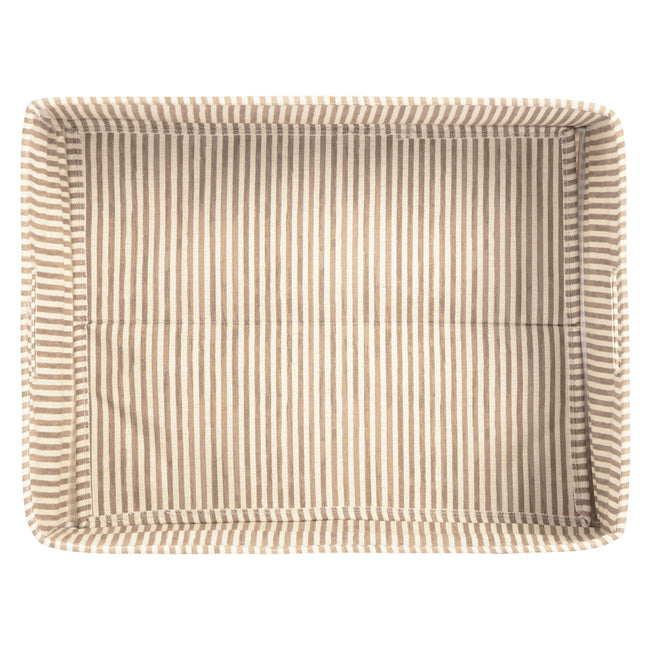 M333100BSC,Babyletto,Nate Berkus x Babyletto Fabric Accessory Bin in Perf Bronze Stripe Eco-Crossweave