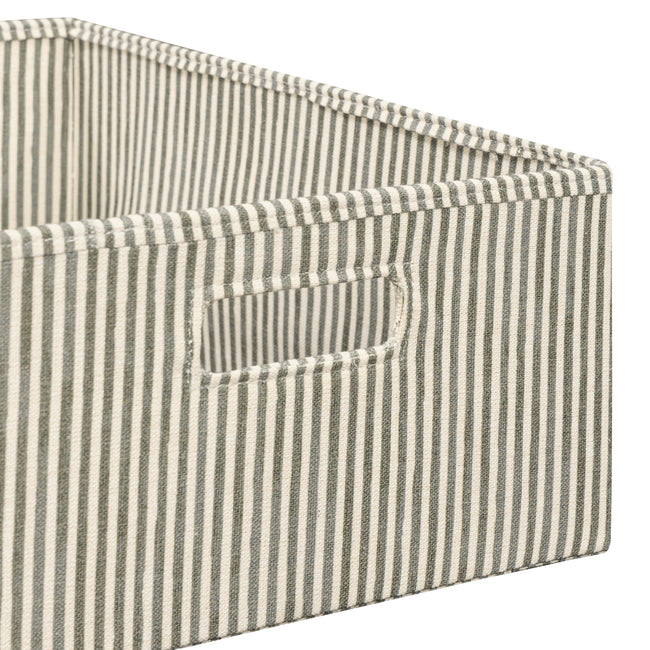 M333100OSC,Babyletto,Nate Berkus x Babyletto Fabric Accessory Bin in Perf Olive Stripe Eco-Crossweave