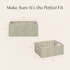 M333100OSC,Babyletto,Nate Berkus x Babyletto Fabric Accessory Bin in Perf Olive Stripe Eco-Crossweave