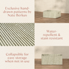 M333100OSC,Babyletto,Nate Berkus x Babyletto Fabric Accessory Bin in Perf Olive Stripe Eco-Crossweave