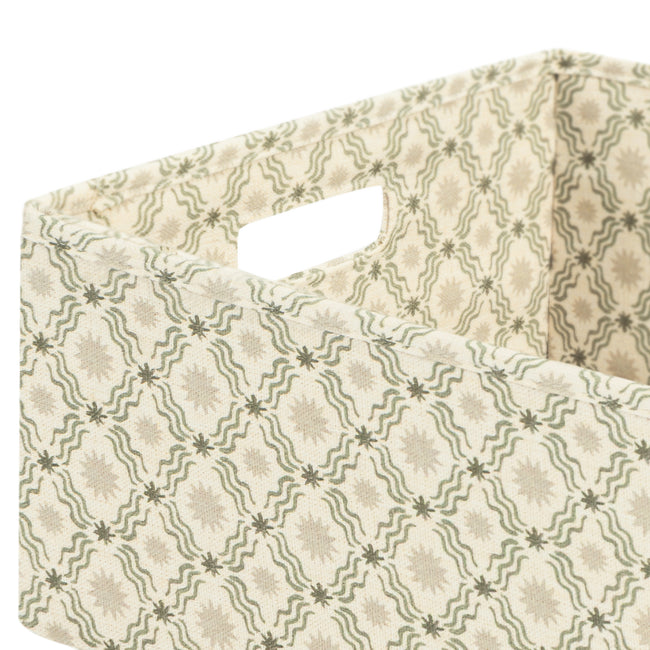M333100OSRC,Babyletto,Nate Berkus x Babyletto Fabric Accessory Bin in Perf Olive Star Eco-Crossweave