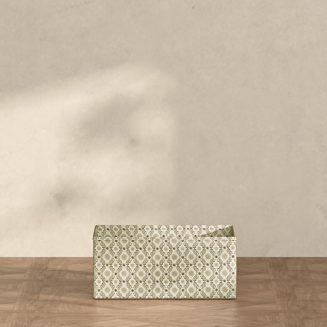 M333100OSRC,Babyletto,Nate Berkus x Babyletto Fabric Accessory Bin in Perf Olive Star Eco-Crossweave