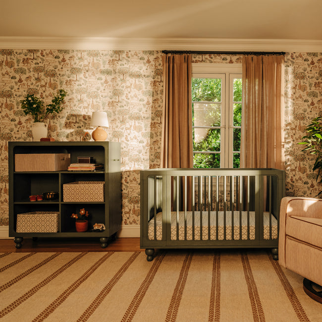 M33380AE,Babyletto,Nate Berkus x Babyletto Astre All-Stages® Crib w/Bassinet & Toddler Bed Kits in Archival Elm