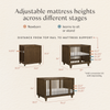 M33380TE,Babyletto,Nate Berkus x Babyletto Astre All-Stages® Crib w/Bassinet & Toddler Bed Kits in Toffee