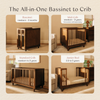 M33380TE,Babyletto,Nate Berkus x Babyletto Astre All-Stages® Crib w/Bassinet & Toddler Bed Kits in Toffee