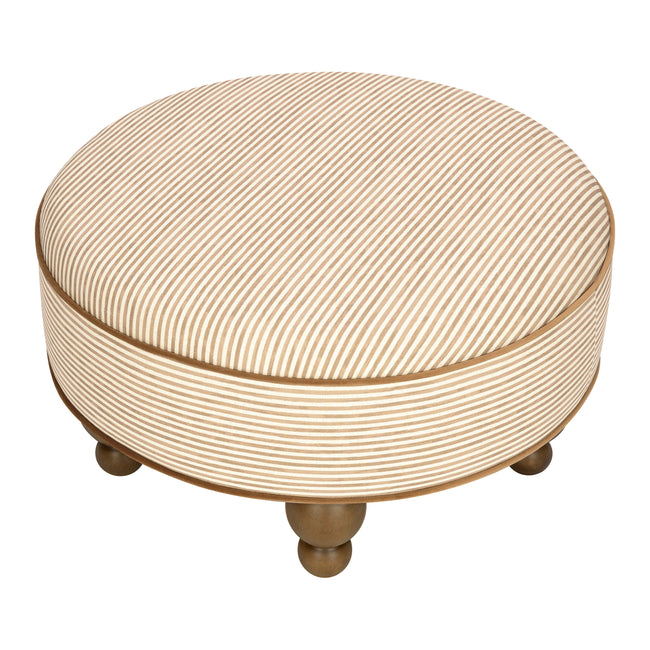 M33385BSCTF,Babyletto,Nate Berkus x Babyletto Astre Ottoman in Perf Bronze Stripe Eco-Crossweave w/Toffee feet