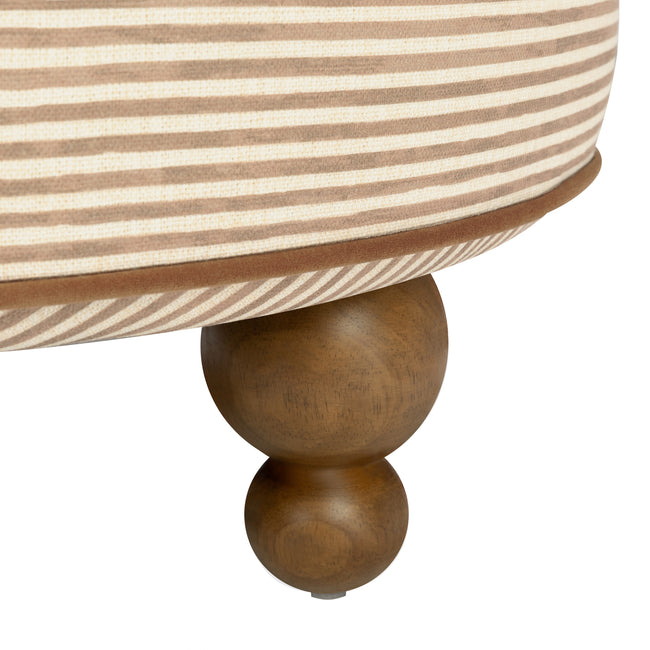 M33385BSCTF,Babyletto,Nate Berkus x Babyletto Astre Ottoman in Perf Bronze Stripe Eco-Crossweave w/Toffee feet