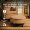 M33385BSCTF,Babyletto,Nate Berkus x Babyletto Astre Ottoman in Perf Bronze Stripe Eco-Crossweave w/Toffee feet