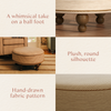M33385BSCTF,Babyletto,Nate Berkus x Babyletto Astre Ottoman in Perf Bronze Stripe Eco-Crossweave w/Toffee feet