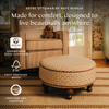 M33385BSRCTF,Babyletto,Nate Berkus x Babyletto Astre Ottoman in Perf Bronze Star Eco-Crossweave w/Toffee feet