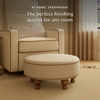 M33385BSRCTF,Babyletto,Nate Berkus x Babyletto Astre Ottoman in Perf Bronze Star Eco-Crossweave w/Toffee feet