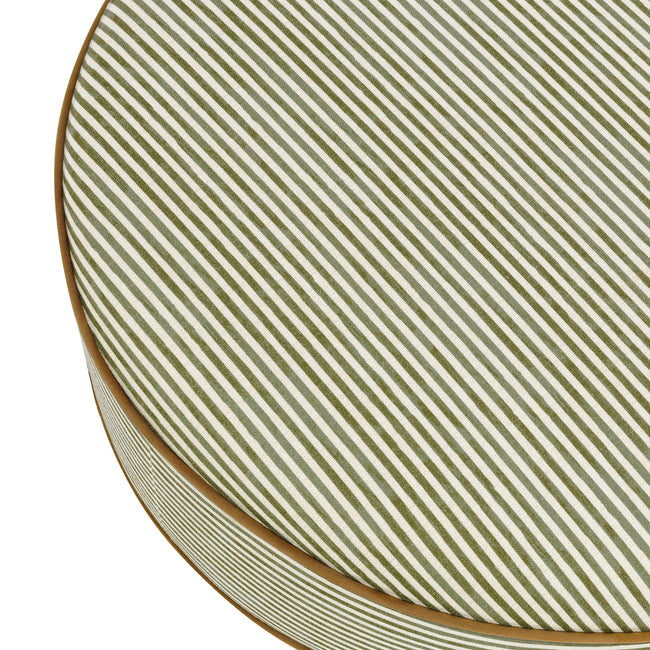 M33385OSCTF,Babyletto,Nate Berkus x Babyletto Astre Ottoman in Perf Olive Stripe Eco-Crossweave w/Toffee feet