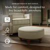 M33385OSCTF,Babyletto,Nate Berkus x Babyletto Astre Ottoman in Perf Olive Stripe Eco-Crossweave w/Toffee feet