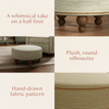 M33385OSCTF,Babyletto,Nate Berkus x Babyletto Astre Ottoman in Perf Olive Stripe Eco-Crossweave w/Toffee feet