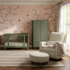 M33385OSCTF,Babyletto,Nate Berkus x Babyletto Astre Ottoman in Perf Olive Stripe Eco-Crossweave w/Toffee feet