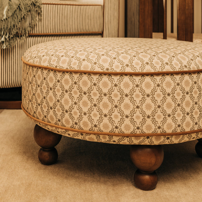 M33385OSRCTF,Babyletto,Nate Berkus x Babyletto Astre Ottoman in Perf Olive Star Eco-Crossweave w/Toffee feet