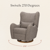 M34288ESWTB,Babyletto,Nate Berkus x Babyletto Westham Power Recliner in Performance Earth Slub Weave w/Toffee Base