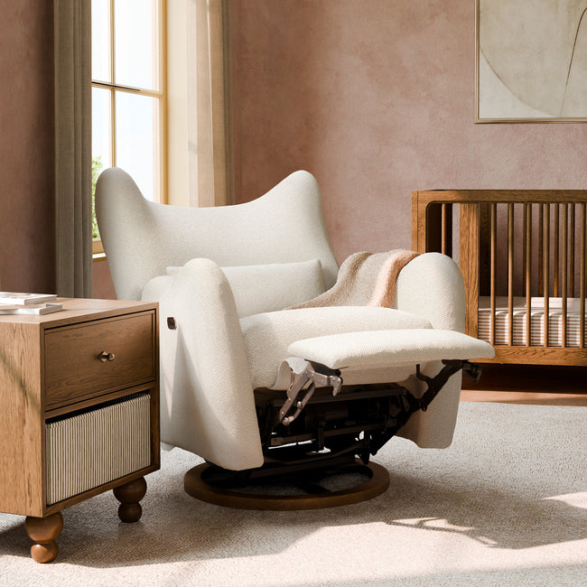 M34288PSWTB,Babyletto,Nate Berkus x Babyletto Westham Power Recliner in Performance Powder Slub Weave w/Toffee Base