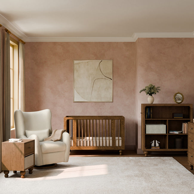 M34288PSWTB,Babyletto,Nate Berkus x Babyletto Westham Power Recliner in Performance Powder Slub Weave w/Toffee Base